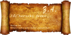 Záhorszki Andor névjegykártya